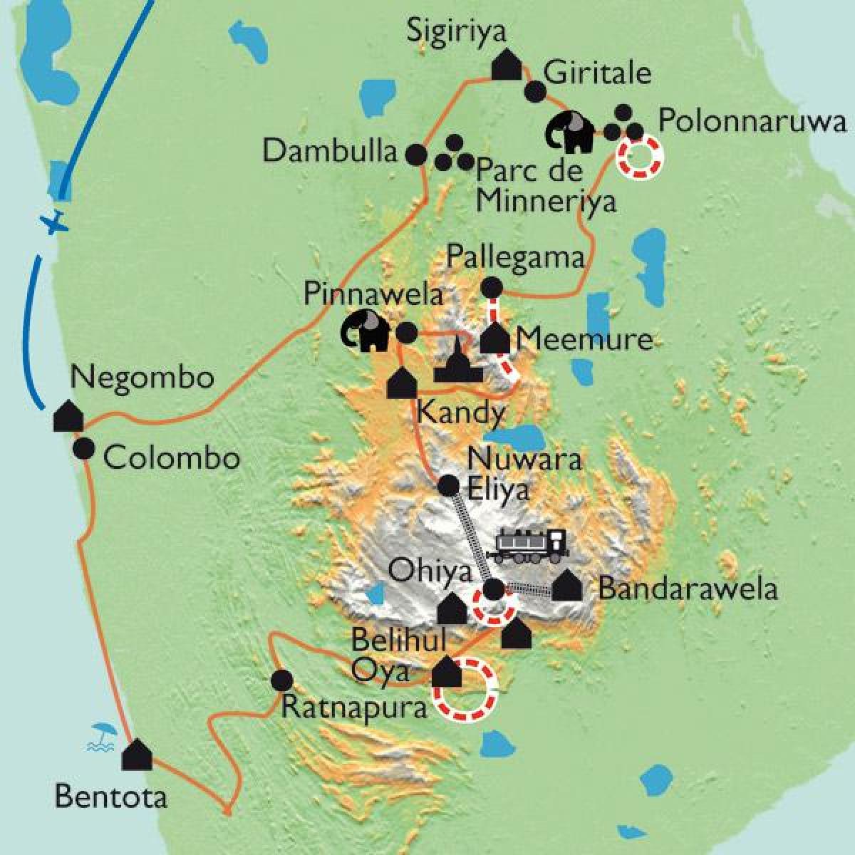 Шри Ланка на картата Сигирии