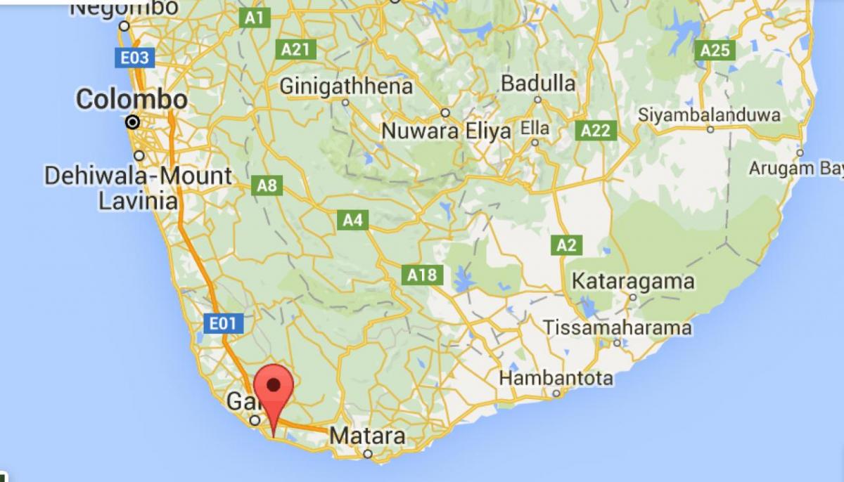  карта югозападната част на Шри Ланка
