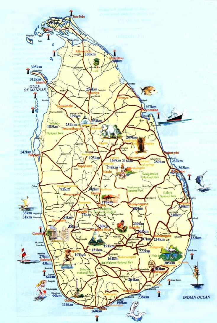 Шри Ланка посещение на картата