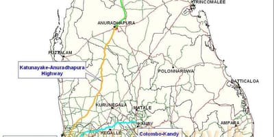 Карта на Шри Ланка и облекчаването на 