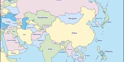 Карта на Шри Ланка и съседните страни