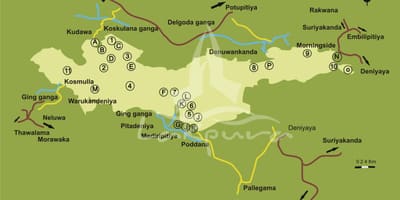 Карта На Sinharaja Шри Ланка