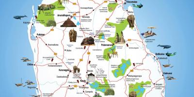 Туристически обекти в Шри Ланка картата