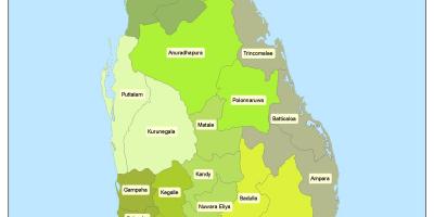 Районът в Шри Ланка картата